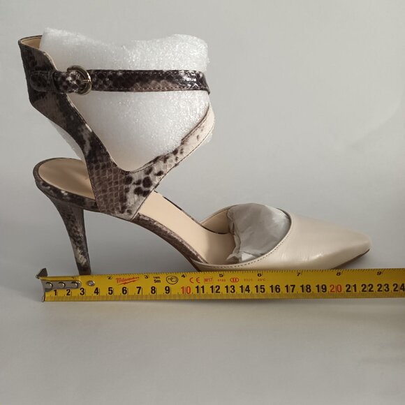 BNIB Nine West Paddysday Heels Pointed Toe Snakeskin print strap Multiple Sizes - Picture 10 of 10